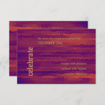 Bar Mitzvah Plum et Orange Techno Streaks RSVP