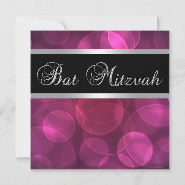 Invitation Bar Mitzvah Rose Chaud (Devant)