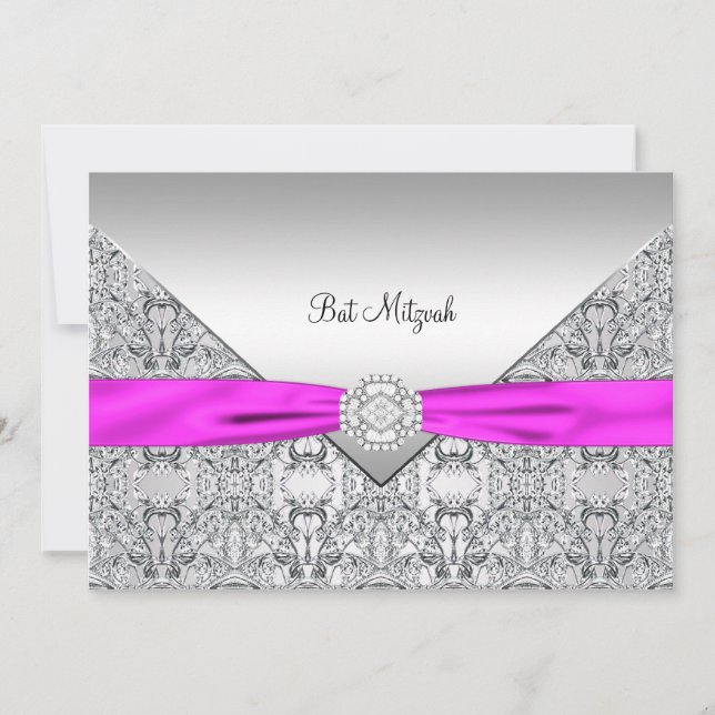 Invitation Bar Mitzvah Rose Chaud (Devant)