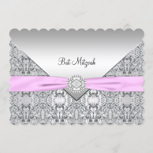 Invitation Bar Mitzvah Rose Fille