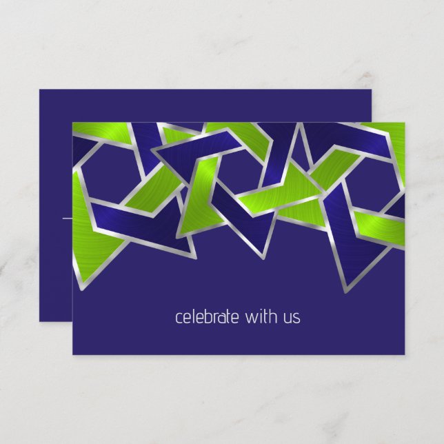 Invitation Bar Mitzvah Silver (Devant / Derrière)