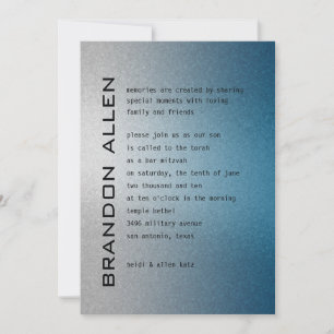 Invitation Bar Mitzvah Silver and Blue Invite