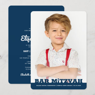 Invitation Bar Mitzvah Simple Modern Star de David Photo
