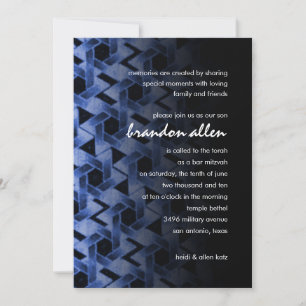 Invitation Bar Mitzvah Star de David Damask