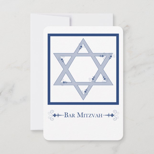 Invitation bar mitzvah (star de david elegance) (Devant)