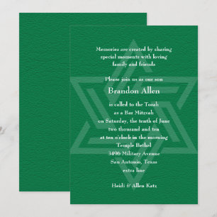 Invitation Bar Mitzvah Star de David Green