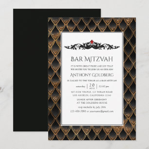 Invitation Bar Mitzvah sur le thème du dragon