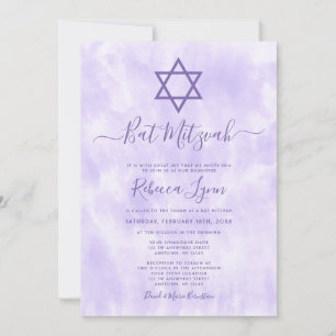 Invitation Bar Mitzvah Tie Dye Violet