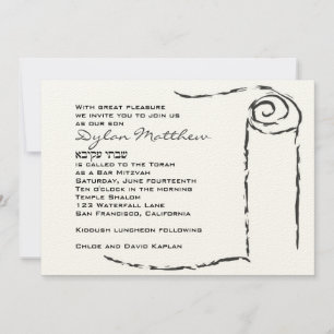 Invitation Bar Mitzvah Torah Scroll