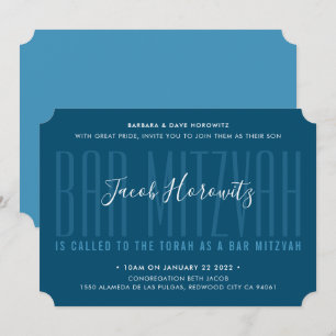 Invitation BAR MITZVAH type de superposition moderne garçon m