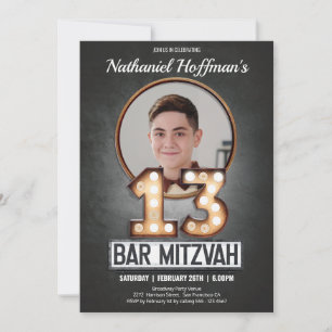 Invitation Bar Mitzvah Vintage Panneau Publicitaire Personnal