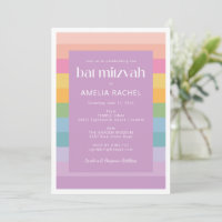 Bar Mitzvah violet arc-en-ciel rayé pastel lumineu