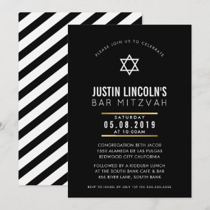 Invitation BAR MODERNE MITZVAH classe cool bold minimaliste n