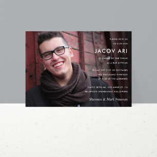 Invitation Bar moderne Mitzvah ou photo Bat mitzvah