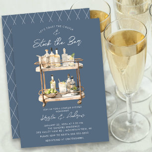 Invitation Bar moderne Panier Couples Douche