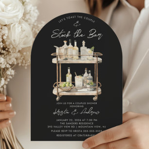 Invitation Bar moderne Panier Couples Douche