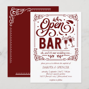 Invitation Bar Ouvert (et Mariage)   Micro Rouge et Blanc