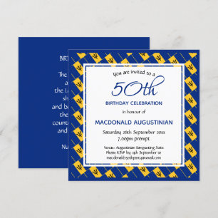 Invitation BARBADOS DRAPEAU Personnalisé 50e anniversaire