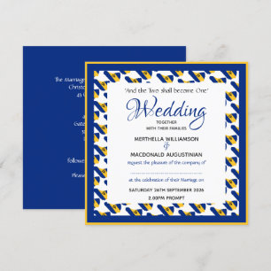 Invitation BARBADOS MAP Patriotique Custom Carré Mariage