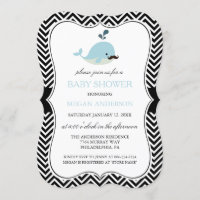 Barbe Bleue Baleine Chevron Garçon Baby Shower