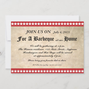 Invitation barbecue 4 juillet vintage