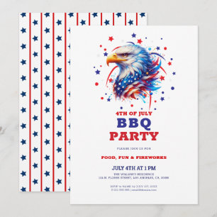 Invitation Barbecue Aigle Américain Patriotique