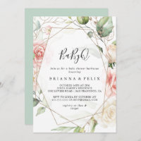 Barbecue Baby shower vert pour bébé géométrique Go