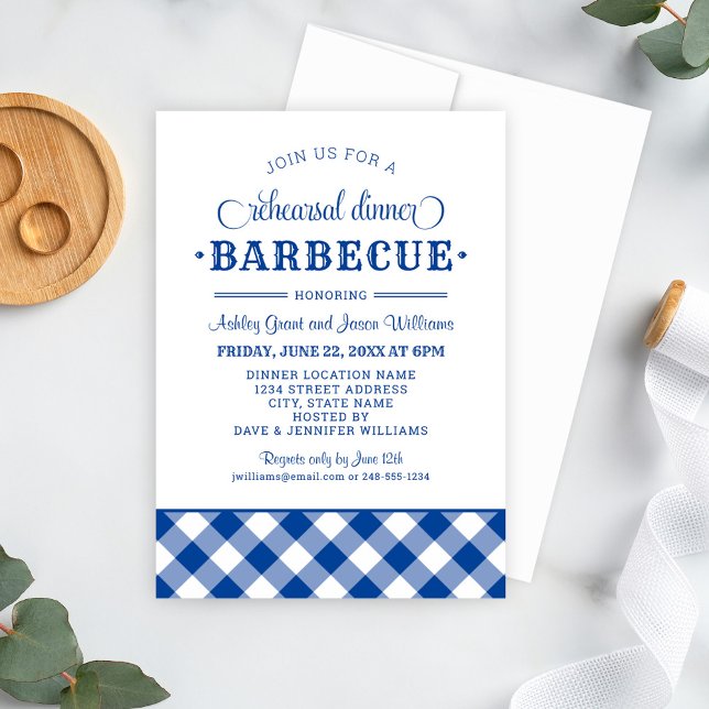 Invitation Barbecue Bleu pour la Soirée de Répétition de Mari (Créateur téléchargé)