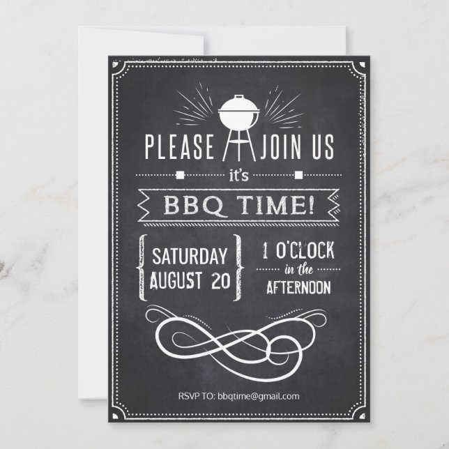 Invitation barbecue Chalkboard (Devant)