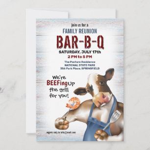 Invitation Barbecue de crevettes grillantes de vache