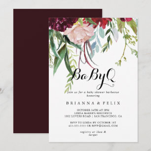 Invitation Barbecue de luxe Whimsical Boho BabyQ Baby shower