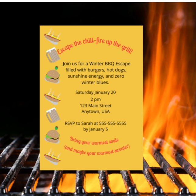 Invitation Barbecue d'Hiver (Créateur téléchargé)