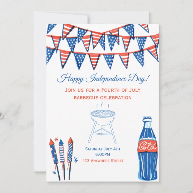 Invitation Barbecue du 4 juillet (Devant)