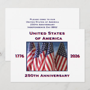 Invitation Barbecue du 4 juillet, 250e anniversaire des États