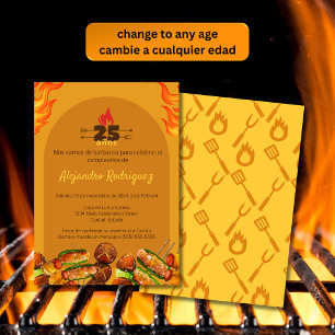 Invitation Barbecue espagnol tous âges pour fête d'anniversai