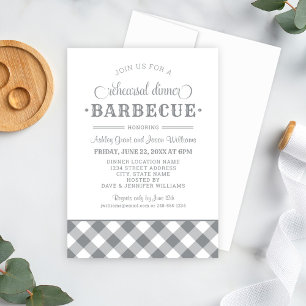 Invitation Barbecue Mariage Répétition Dîner Barbecue Gris