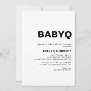 Invitation Barbecue minimaliste de Baby shower Formal BabyQ