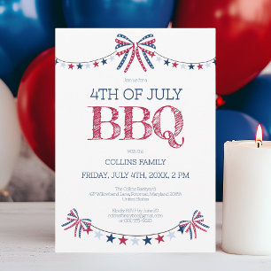 Invitation Barbecue patriotique 4 juillet BBQ Summer Party