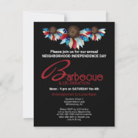 Barbecue Patriotique Fleurs Demi-Bordure Supérieur