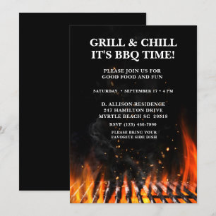 Invitation  Barbecue Pique-Nique Grillade Été