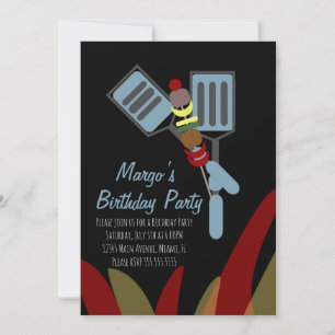 Invitation Barbecues d'été Kabobs Parc Anniversaire       Pap