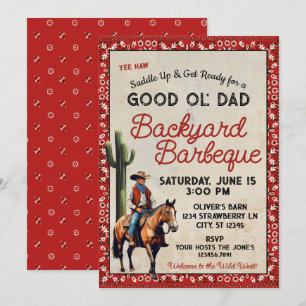 Invitation Barbeque Western pour la Fête des Pères