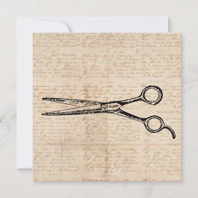 Invitation Barbershop Hair Cutting Shears Barber Scissers (Devant)