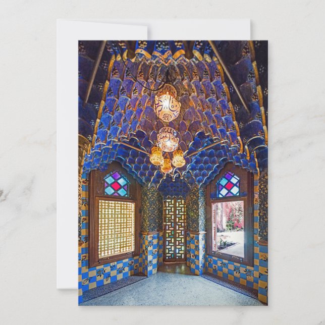 Invitation Barcelone. Gaudí. Casa Vicens.Intérieur. Ver.6. (Devant)