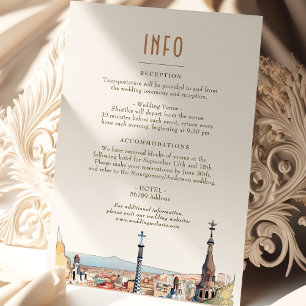 Invitation Barcelone Insérer INFO Détails Espagne Mariage Inv
