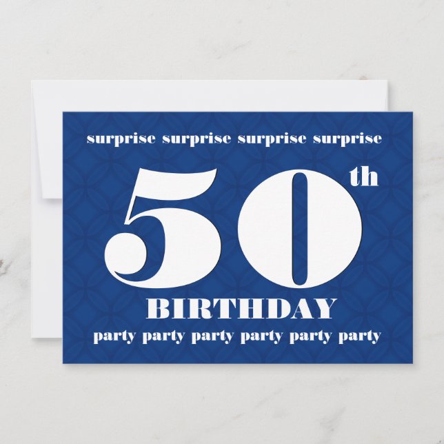 Invitation BARGAIN 50e SURPRISE Birthday Party BAR01 (Devant)