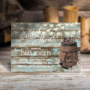 Invitation Baril de vin rustique Pays Fête des mariées floral