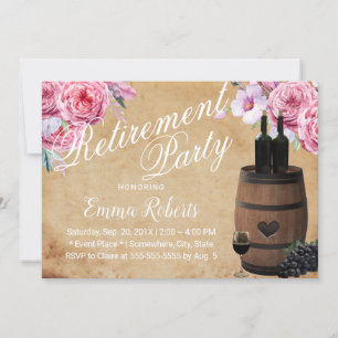 Invitation Baril de vin rustique Vintage Floral Retraite