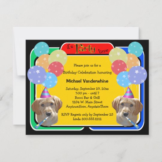 Invitation Barker D Anniversaire De La Marionnette De Labrado Zazzle Fr