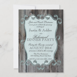 Invitation Barn Wood Sign Rehearer Diner Party